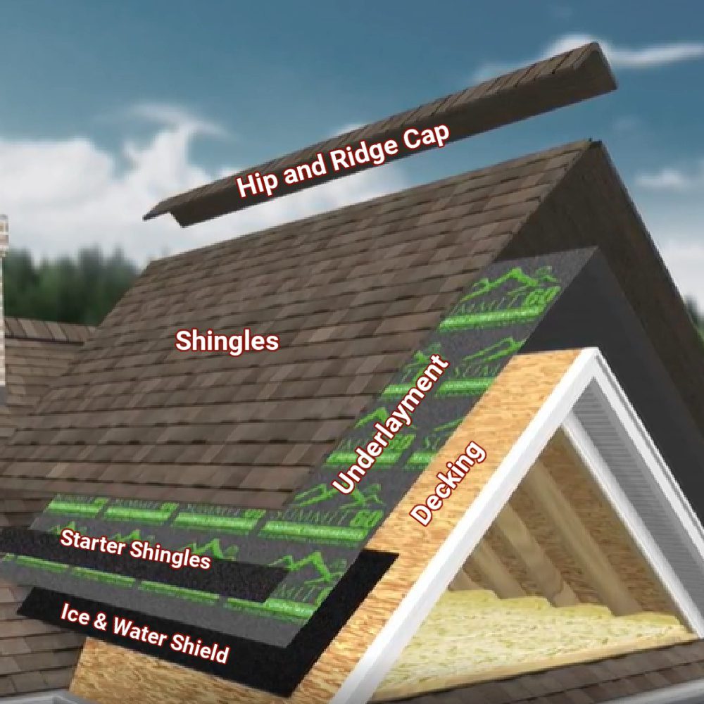 Parts of new roof